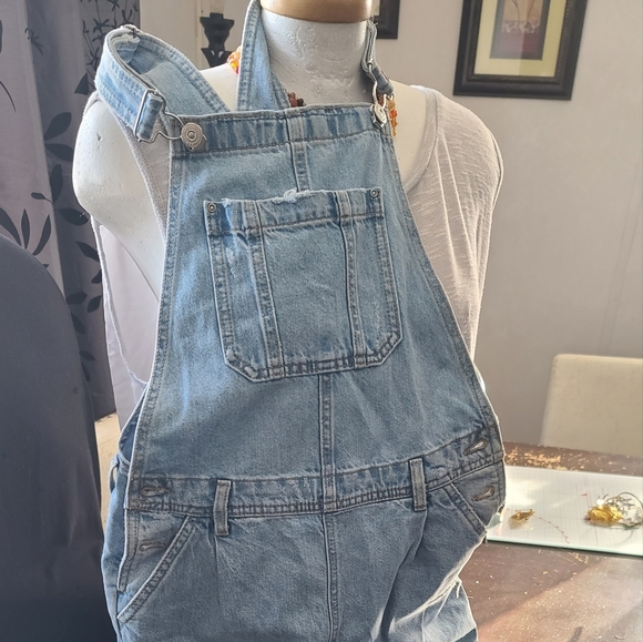 Zara Light Wash Jean Overalls - Picture 7 of 7